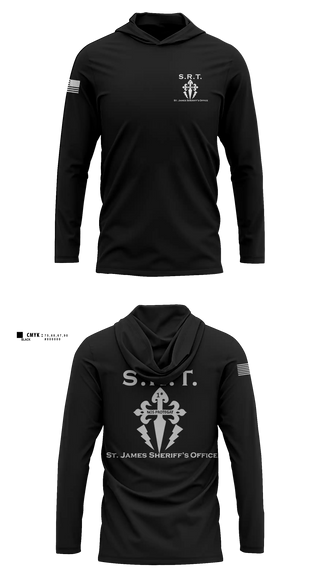 Long Sleeve hooded sunshirt, St. James Parish Sheriff's Office SRT, Police, Teamtime, Team time, sublimation, custom sports apparel, team uniforms, spirit wear, spiritwear, sports uniforms, custom shirts, team store, custom team store, fundraiser sports, apparel fundraiser