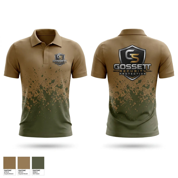 Short Sleeve Performance Polo, Gossett security protection, , Teamtime, Team time, sublimation, custom sports apparel, team uniforms, spirit wear, spiritwear, sports uniforms, custom shirts, team store, custom team store, fundraiser sports, apparel fundraiser