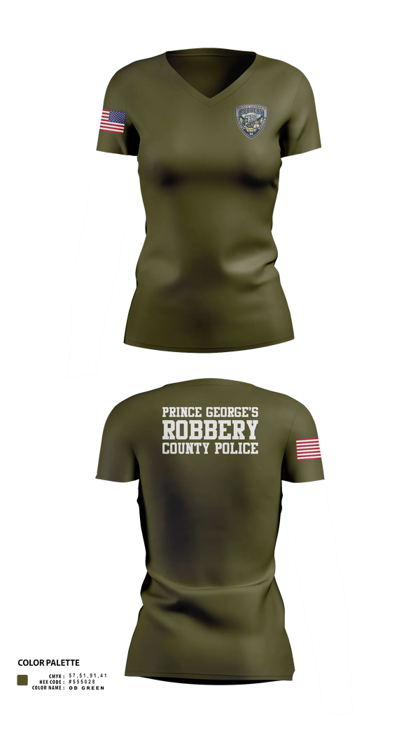 Womens Short Sleeve Vneck Shirt, Prince George's County Police Robbery Unit, Police, Teamtime, Team time, sublimation, custom sports apparel, team uniforms, spirit wear, spiritwear, sports uniforms, custom shirts, team store, custom team store, fundraiser sports, apparel fundraiser