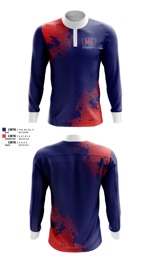 Quarter Zip Jacket, MB Sports Academy, Golf, Teamtime, Team time, sublimation, custom sports apparel, team uniforms, spirit wear, spiritwear, sports uniforms, custom shirts, team store, custom team store, fundraiser sports, apparel fundraiser