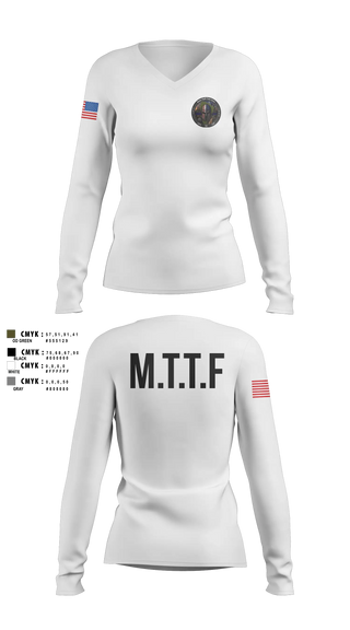 Womens Long Sleeve Vneck Shirt, Major Theft Task Force, Police, Teamtime, Team time, sublimation, custom sports apparel, team uniforms, spirit wear, spiritwear, sports uniforms, custom shirts, team store, custom team store, fundraiser sports, apparel fundraiser