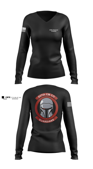 Womens Long Sleeve Vneck Shirt, 637th Chemical Company, National Guard, Teamtime, Team time, sublimation, custom sports apparel, team uniforms, spirit wear, spiritwear, sports uniforms, custom shirts, team store, custom team store, fundraiser sports, apparel fundraiser