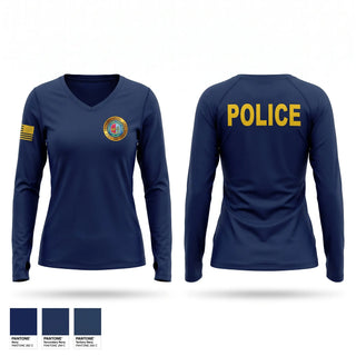 Womens Long Sleeve Vneck Shirt, Perth Amboy Police, Police, Teamtime, Team time, sublimation, custom sports apparel, team uniforms, spirit wear, spiritwear, sports uniforms, custom shirts, team store, custom team store, fundraiser sports, apparel fundraiser