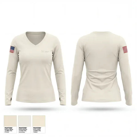 Womens Long Sleeve Vneck Shirt, 5-1 cav, Army, Teamtime, Team time, sublimation, custom sports apparel, team uniforms, spirit wear, spiritwear, sports uniforms, custom shirts, team store, custom team store, fundraiser sports, apparel fundraiser