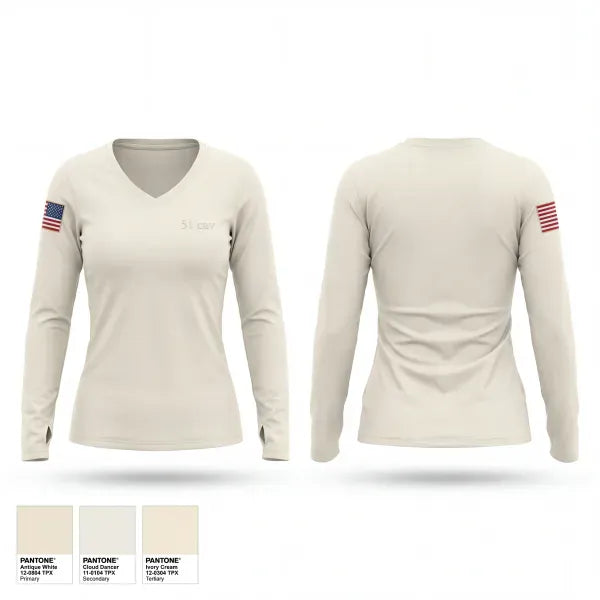 Womens Long Sleeve Vneck Shirt, 5-1 cav, Army, Teamtime, Team time, sublimation, custom sports apparel, team uniforms, spirit wear, spiritwear, sports uniforms, custom shirts, team store, custom team store, fundraiser sports, apparel fundraiser