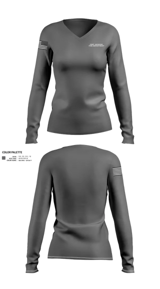 Womens Long Sleeve Vneck Shirt, Fort Jackson Fire Department, , Teamtime, Team time, sublimation, custom sports apparel, team uniforms, spirit wear, spiritwear, sports uniforms, custom shirts, team store, custom team store, fundraiser sports, apparel fundraiser