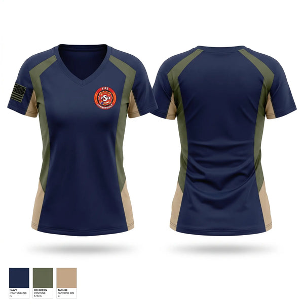 Womens Short Sleeve Vneck Shirt, Skidmore, Fire Department, Teamtime, Team time, sublimation, custom sports apparel, team uniforms, spirit wear, spiritwear, sports uniforms, custom shirts, team store, custom team store, fundraiser sports, apparel fundraiser