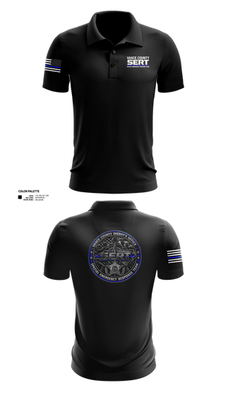 Short Sleeve Performance Polo, Vance County Sheriff Office S.E.R.T, Police, Teamtime, Team time, sublimation, custom sports apparel, team uniforms, spirit wear, spiritwear, sports uniforms, custom shirts, team store, custom team store, fundraiser sports, apparel fundraiser