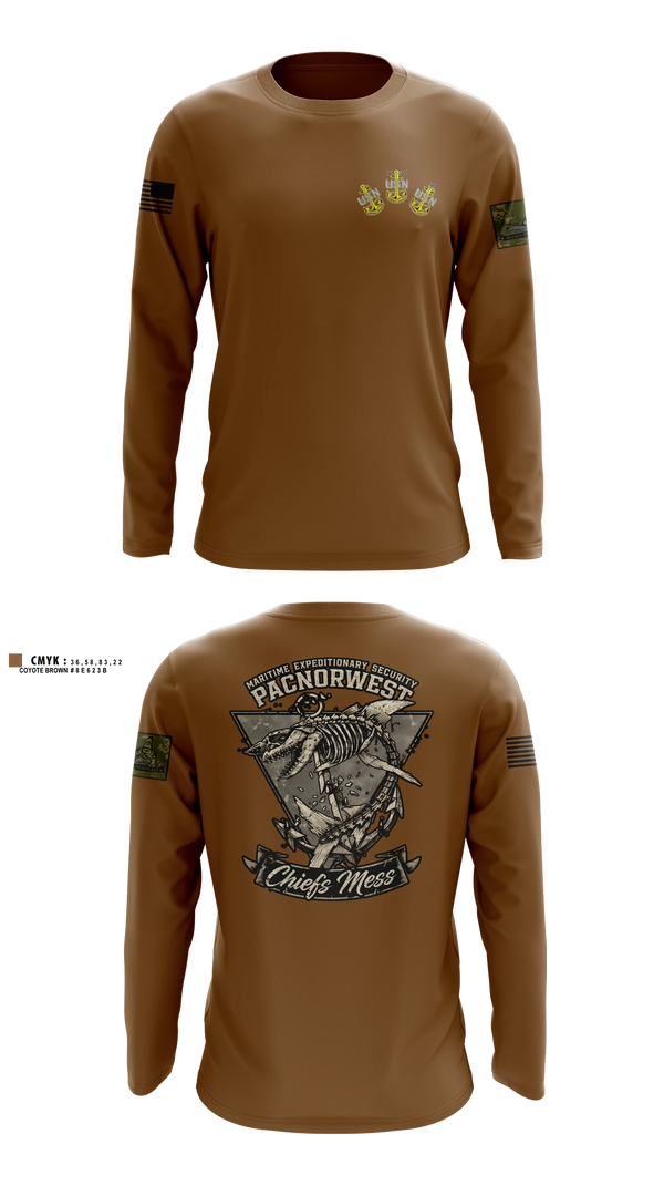 Long Sleeve Performance Shirt, MES PACNORWEST HVU  Chiefs Mess, Navy, Teamtime, Team time, sublimation, custom sports apparel, team uniforms, spirit wear, spiritwear, sports uniforms, custom shirts, team store, custom team store, fundraiser sports, apparel fundraiser