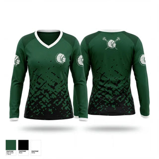 Womens Long Sleeve Vneck Shirt, Billerica Indians, Men's Lacrosse, Teamtime, Team time, sublimation, custom sports apparel, team uniforms, spirit wear, spiritwear, sports uniforms, custom shirts, team store, custom team store, fundraiser sports, apparel fundraiser