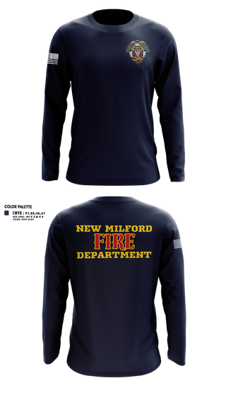 Long Sleeve Performance Shirt, New Milford Fire department, Fire Department, Teamtime, Team time, sublimation, custom sports apparel, team uniforms, spirit wear, spiritwear, sports uniforms, custom shirts, team store, custom team store, fundraiser sports, apparel fundraiser
