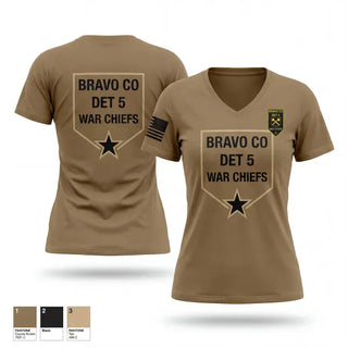 Womens Short Sleeve Vneck Shirt, DET 5, B Co RRC, National Guard, Teamtime, Team time, sublimation, custom sports apparel, team uniforms, spirit wear, spiritwear, sports uniforms, custom shirts, team store, custom team store, fundraiser sports, apparel fundraiser