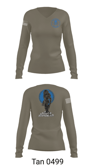 Womens Long Sleeve Vneck Shirt, Assassin Troop, 2-15 CAV, Army, Teamtime, Team time, sublimation, custom sports apparel, team uniforms, spirit wear, spiritwear, sports uniforms, custom shirts, team store, custom team store, fundraiser sports, apparel fundraiser