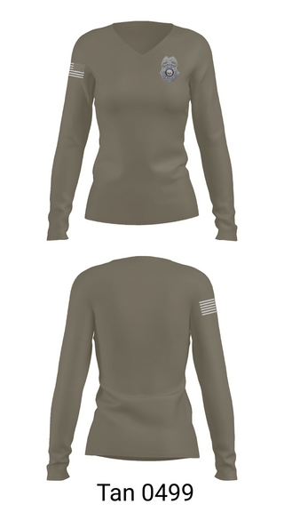Womens Long Sleeve Vneck Shirt, Des Arc Police Department, Police, Teamtime, Team time, sublimation, custom sports apparel, team uniforms, spirit wear, spiritwear, sports uniforms, custom shirts, team store, custom team store, fundraiser sports, apparel fundraiser