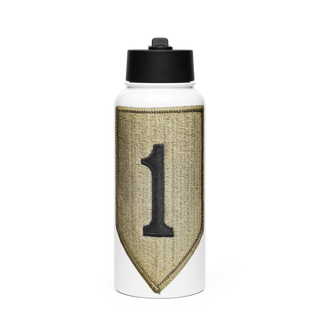 1st infantry division 88621490 Stainless Steel Water Bottle with a Straw Lid