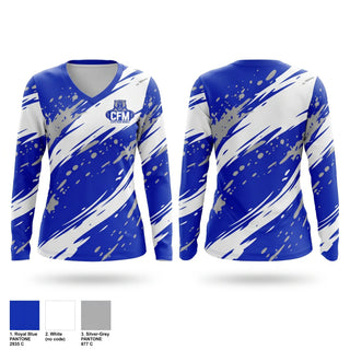 Womens Long Sleeve Vneck Shirt, Cape Fear Middle School Basketball, Men's Basketball, Teamtime, Team time, sublimation, custom sports apparel, team uniforms, spirit wear, spiritwear, sports uniforms, custom shirts, team store, custom team store, fundraiser sports, apparel fundraiser