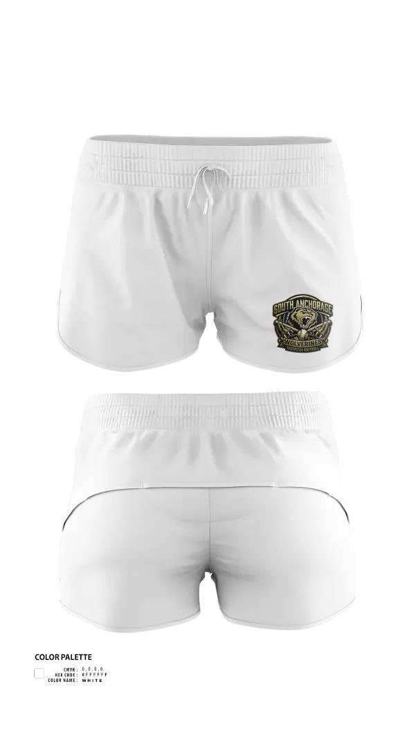 Womens Shorts, South Anchorage Softball, Softball, Teamtime, Team time, sublimation, custom sports apparel, team uniforms, spirit wear, spiritwear, sports uniforms, custom shirts, team store, custom team store, fundraiser sports, apparel fundraiser