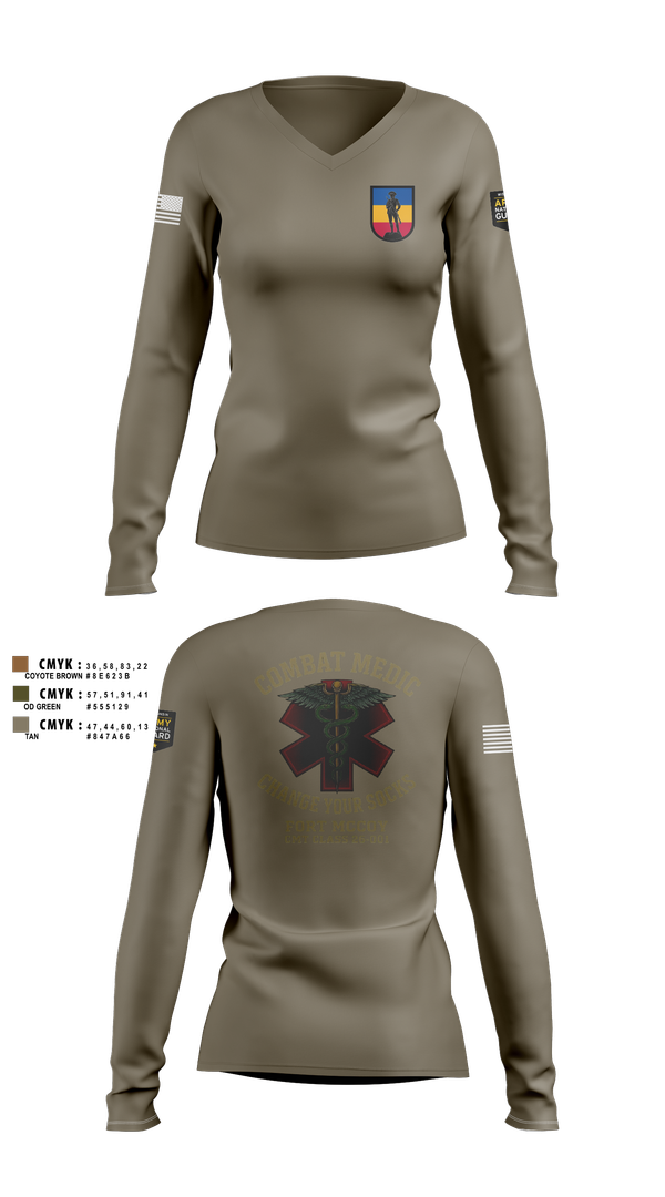 Womens Long Sleeve Vneck Shirt, 426 RTI, National Guard, Teamtime, Team time, sublimation, custom sports apparel, team uniforms, spirit wear, spiritwear, sports uniforms, custom shirts, team store, custom team store, fundraiser sports, apparel fundraiser
