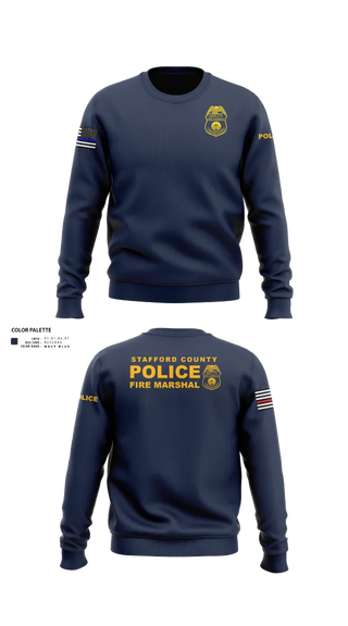 Crew Neck Sweatshirt, Stafford County Fire Marshal's Office, Police, Teamtime, Team time, sublimation, custom sports apparel, team uniforms, spirit wear, spiritwear, sports uniforms, custom shirts, team store, custom team store, fundraiser sports, apparel fundraiser