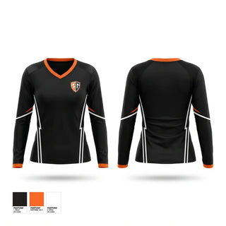 Womens Long Sleeve Vneck Shirt, Copper City Athletics, , Teamtime, Team time, sublimation, custom sports apparel, team uniforms, spirit wear, spiritwear, sports uniforms, custom shirts, team store, custom team store, fundraiser sports, apparel fundraiser