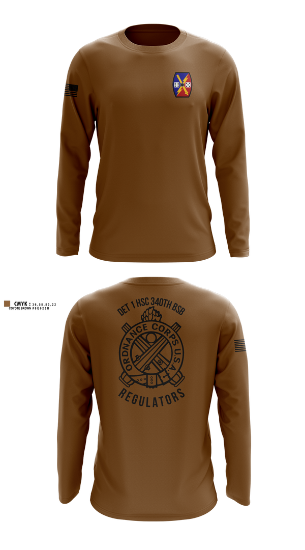 Long Sleeve Performance Shirt, DET 1 HSC 340TH BSB, Army, Teamtime, Team time, sublimation, custom sports apparel, team uniforms, spirit wear, spiritwear, sports uniforms, custom shirts, team store, custom team store, fundraiser sports, apparel fundraiser