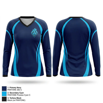 Aces Women's Long Sleeve V-neck Shirt - 1