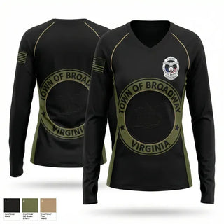 Womens Long Sleeve Vneck Shirt, Broadway Police Department, Police, Teamtime, Team time, sublimation, custom sports apparel, team uniforms, spirit wear, spiritwear, sports uniforms, custom shirts, team store, custom team store, fundraiser sports, apparel fundraiser