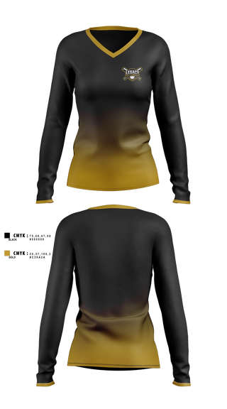 Womens Long Sleeve Vneck Shirt, Legacy Baseball Club, Baseball, Teamtime, Team time, sublimation, custom sports apparel, team uniforms, spirit wear, spiritwear, sports uniforms, custom shirts, team store, custom team store, fundraiser sports, apparel fundraiser