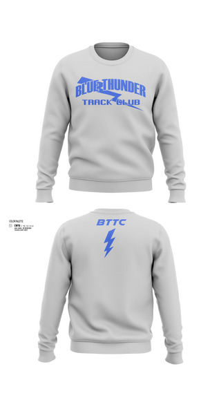 Crew Neck Sweatshirt, Blue Thunder, Track & Field, Teamtime, Team time, sublimation, custom sports apparel, team uniforms, spirit wear, spiritwear, sports uniforms, custom shirts, team store, custom team store, fundraiser sports, apparel fundraiser