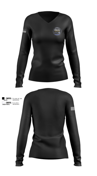 Womens Long Sleeve Vneck Shirt, SASPD, Police, Teamtime, Team time, sublimation, custom sports apparel, team uniforms, spirit wear, spiritwear, sports uniforms, custom shirts, team store, custom team store, fundraiser sports, apparel fundraiser