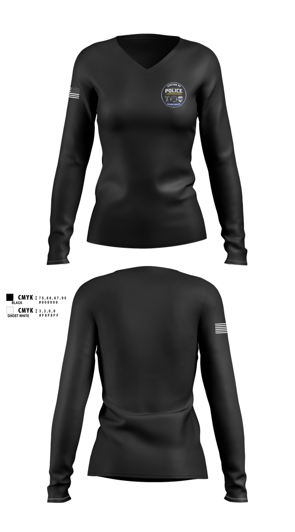 Womens Long Sleeve Vneck Shirt, SASPD, Police, Teamtime, Team time, sublimation, custom sports apparel, team uniforms, spirit wear, spiritwear, sports uniforms, custom shirts, team store, custom team store, fundraiser sports, apparel fundraiser