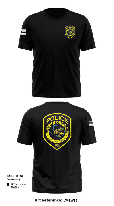 Robstown police department 66460807 Short Sleeve Performance Shirt - 1