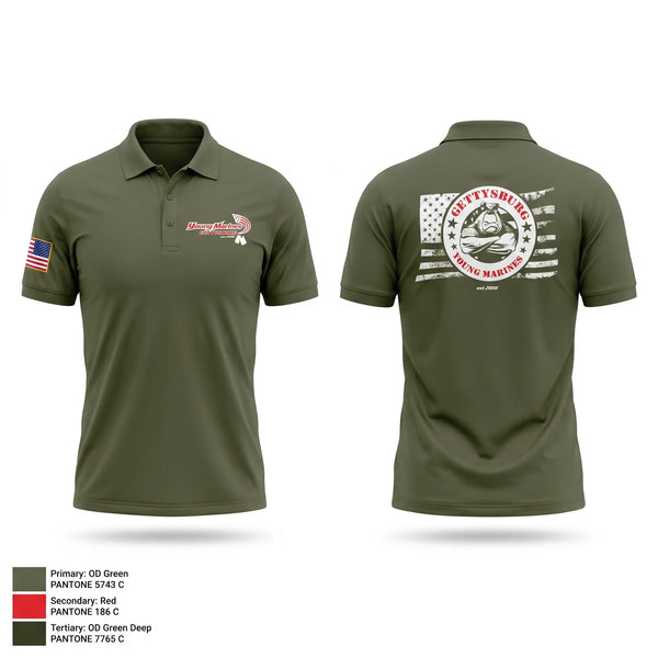 Short Sleeve Performance Polo, Gettysburg Young Marines, Marines, Teamtime, Team time, sublimation, custom sports apparel, team uniforms, spirit wear, spiritwear, sports uniforms, custom shirts, team store, custom team store, fundraiser sports, apparel fundraiser