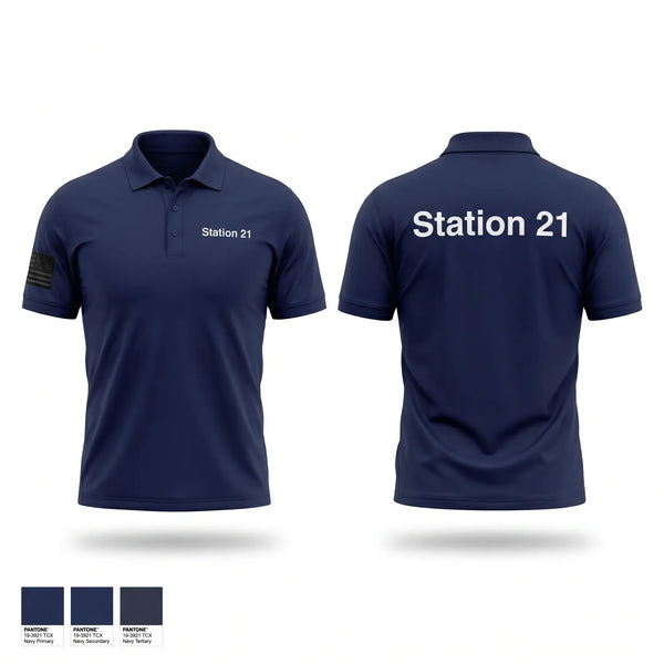Short Sleeve Performance Polo, Station 21, Fire Department, Teamtime, Team time, sublimation, custom sports apparel, team uniforms, spirit wear, spiritwear, sports uniforms, custom shirts, team store, custom team store, fundraiser sports, apparel fundraiser