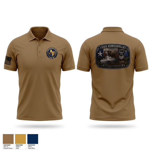 Short Sleeve Performance Polo, USS KINGSVILLE LCS 36, Navy, Teamtime, Team time, sublimation, custom sports apparel, team uniforms, spirit wear, spiritwear, sports uniforms, custom shirts, team store, custom team store, fundraiser sports, apparel fundraiser