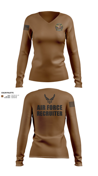 Womens Long Sleeve Vneck Shirt, 336 RCS E flight, Air Force, Teamtime, Team time, sublimation, custom sports apparel, team uniforms, spirit wear, spiritwear, sports uniforms, custom shirts, team store, custom team store, fundraiser sports, apparel fundraiser