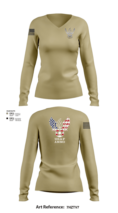 7th Munitions Sq 29669967 Women's Long Sleeve V-neck Shirt - 102