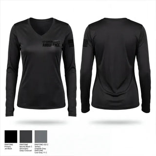 Womens Long Sleeve Vneck Shirt, Kit Carson County Ambulance, EMS/EMT, Teamtime, Team time, sublimation, custom sports apparel, team uniforms, spirit wear, spiritwear, sports uniforms, custom shirts, team store, custom team store, fundraiser sports, apparel fundraiser