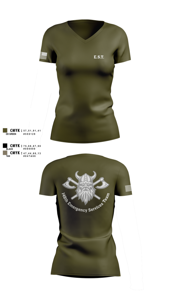 Womens Short Sleeve Vneck Shirt, 148th E.S.T., Police, Teamtime, Team time, sublimation, custom sports apparel, team uniforms, spirit wear, spiritwear, sports uniforms, custom shirts, team store, custom team store, fundraiser sports, apparel fundraiser