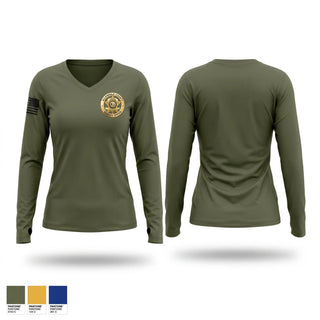 Womens Long Sleeve Vneck Shirt, Allendale County Sheriff’s Office, Police, Teamtime, Team time, sublimation, custom sports apparel, team uniforms, spirit wear, spiritwear, sports uniforms, custom shirts, team store, custom team store, fundraiser sports, apparel fundraiser