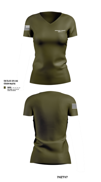 Assault Craft Unit 4 17576577 Women's Short Sleeve V-neck Shirt - 23