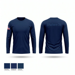Long Sleeve Performance Shirt, Station 21, Fire Department, Teamtime, Team time, sublimation, custom sports apparel, team uniforms, spirit wear, spiritwear, sports uniforms, custom shirts, team store, custom team store, fundraiser sports, apparel fundraiser