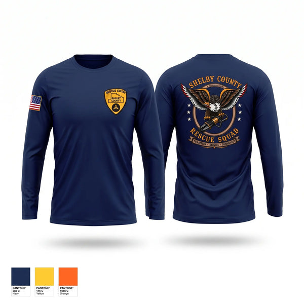 Long Sleeve Performance Shirt, Shelby County Rescue Squad, Fire Department, Teamtime, Team time, sublimation, custom sports apparel, team uniforms, spirit wear, spiritwear, sports uniforms, custom shirts, team store, custom team store, fundraiser sports, apparel fundraiser