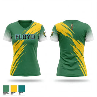 Womens Short Sleeve Vneck Shirt, Floyd Central, Women's Volleyball, Teamtime, Team time, sublimation, custom sports apparel, team uniforms, spirit wear, spiritwear, sports uniforms, custom shirts, team store, custom team store, fundraiser sports, apparel fundraiser