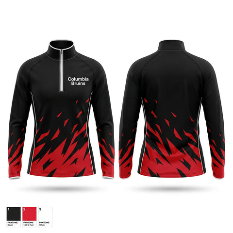 Quarter Zip Jacket, Columbia Bruins, Cheer, Teamtime, Team time, sublimation, custom sports apparel, team uniforms, spirit wear, spiritwear, sports uniforms, custom shirts, team store, custom team store, fundraiser sports, apparel fundraiser