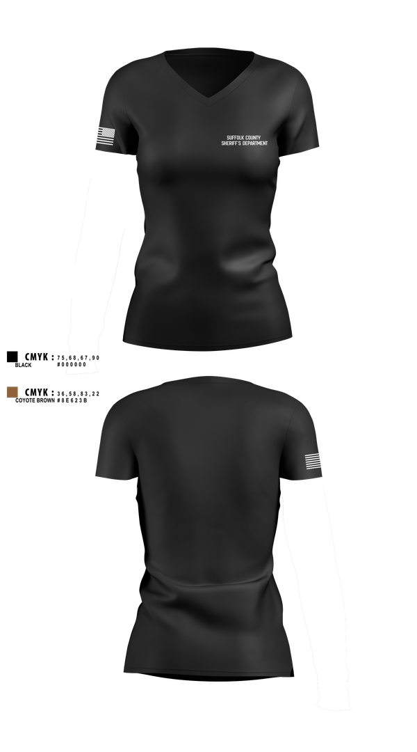 Womens Short Sleeve Vneck Shirt, Suffolk County Sheriff’s Department, , Teamtime, Team time, sublimation, custom sports apparel, team uniforms, spirit wear, spiritwear, sports uniforms, custom shirts, team store, custom team store, fundraiser sports, apparel fundraiser