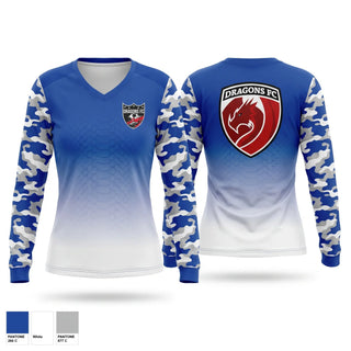 Womens Long Sleeve Vneck Shirt, Dragons FC, Men's Soccer, Teamtime, Team time, sublimation, custom sports apparel, team uniforms, spirit wear, spiritwear, sports uniforms, custom shirts, team store, custom team store, fundraiser sports, apparel fundraiser
