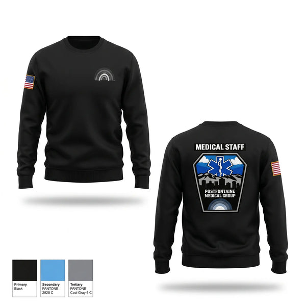 Crew Neck Sweatshirt, PF Medical, EMS/EMT, Teamtime, Team time, sublimation, custom sports apparel, team uniforms, spirit wear, spiritwear, sports uniforms, custom shirts, team store, custom team store, fundraiser sports, apparel fundraiser