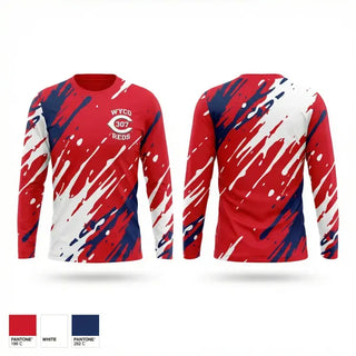 Long Sleeve Performance Shirt, WYCO 307 Reds, Baseball, Teamtime, Team time, sublimation, custom sports apparel, team uniforms, spirit wear, spiritwear, sports uniforms, custom shirts, team store, custom team store, fundraiser sports, apparel fundraiser