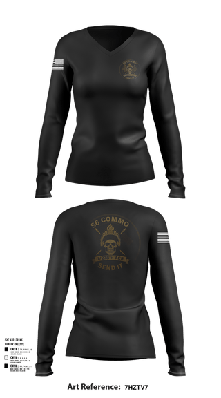 Womens Long Sleeve Vneck Shirt, 1/278th ACR, , Teamtime, Team time, sublimation, custom sports apparel, team uniforms, spirit wear, spiritwear, sports uniforms, custom shirts, team store, custom team store, fundraiser sports, apparel fundraiser